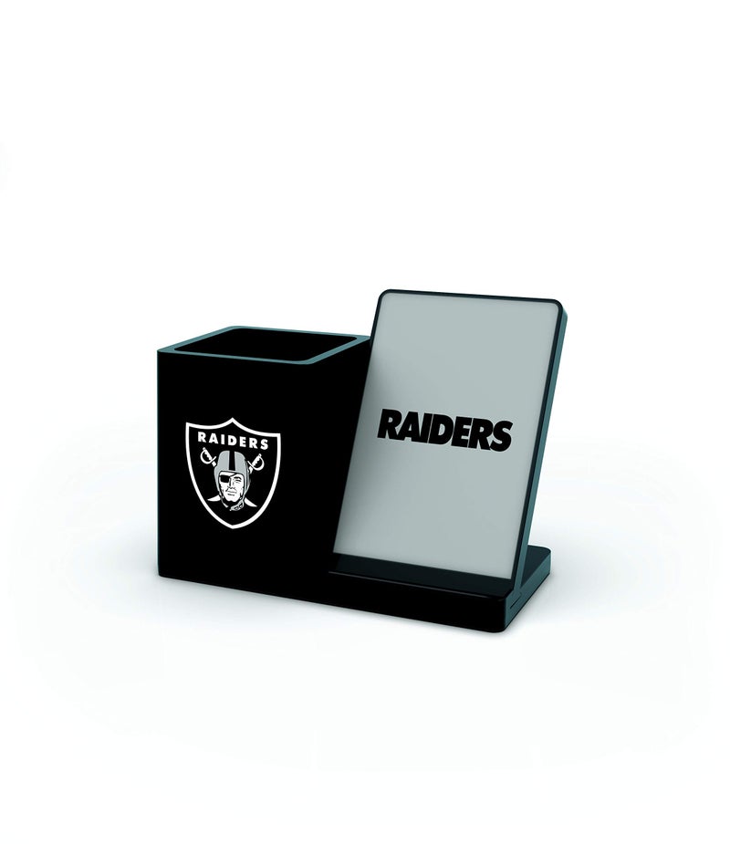 SOAR NFL Wireless Charger and Desktop Organizer, Las Vegas Raiders - Image 1